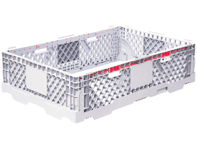 Паллетный борт штабелируемый 1200x800x300 c бортиками, арт. CR FSF 1208 серый, код: 23019