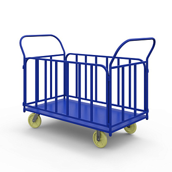 Тележка платформенная с трубчатыми бортами ТБ 1 (500х800) г/п 500 кг.200 чугун/полиуретан